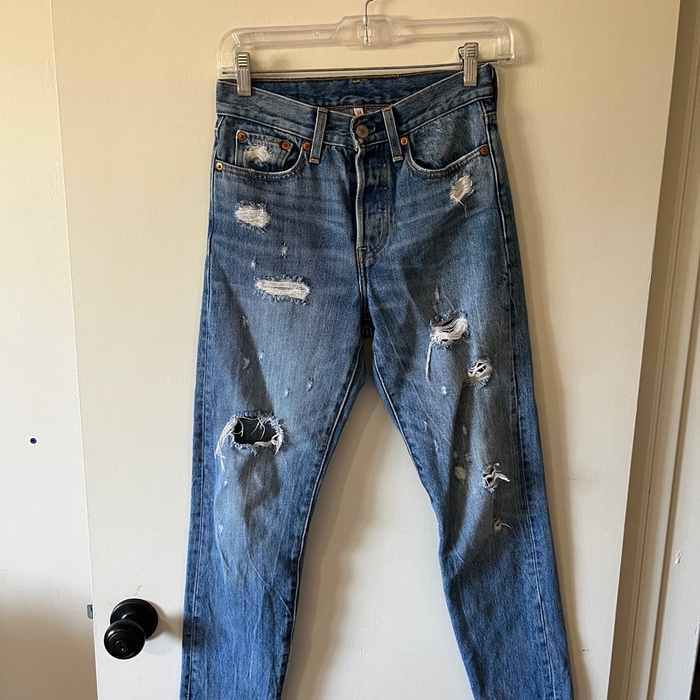 Levi's Distressed Blue Jeans